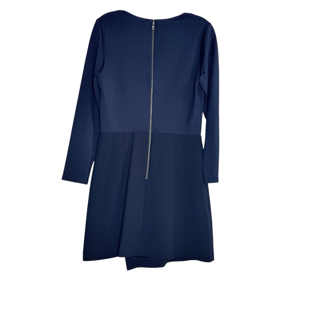 Alice + Olivia Navy Blue Sheath Asymmetrical Mini Dress Minimalist Size 10 NWT - Picture 3 of 7